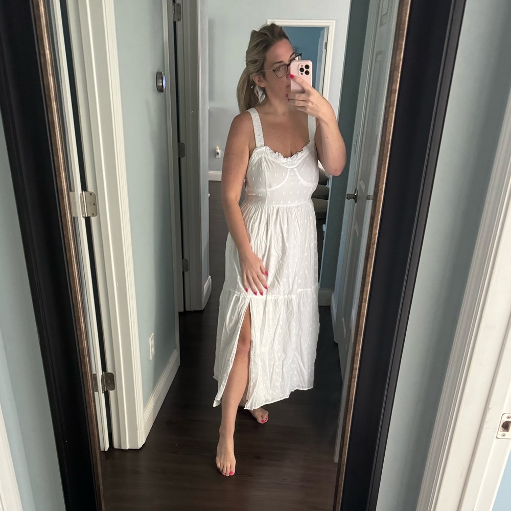 White American eagle eyelet dress with cross back